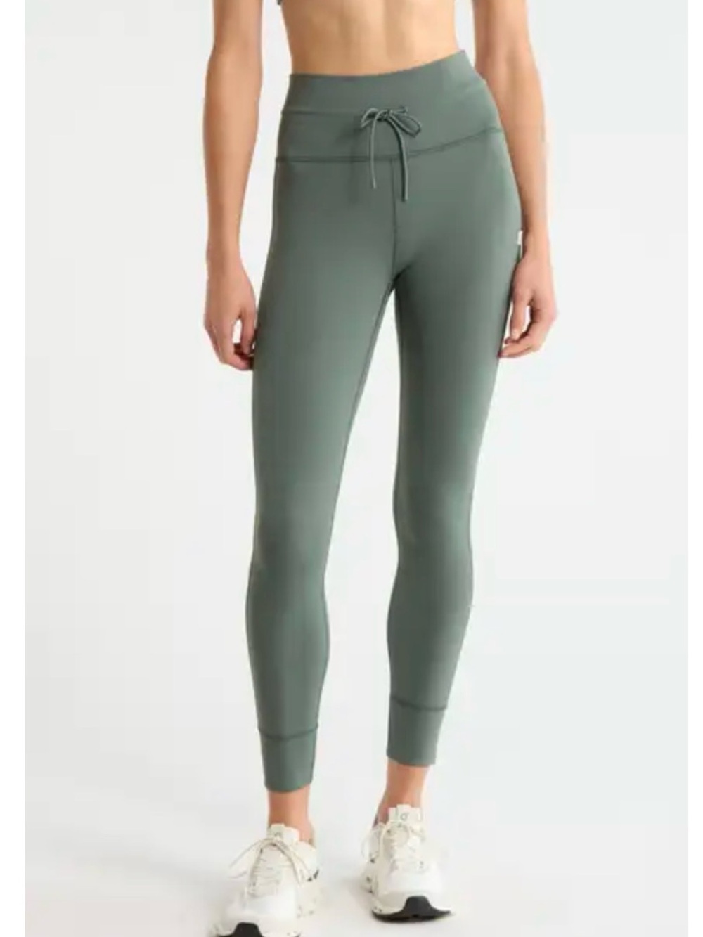 Vuori High-Rise Olive Green Drawstring Leggings